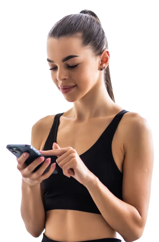 Kobieta korzystająca z aplikacji Make Stronger